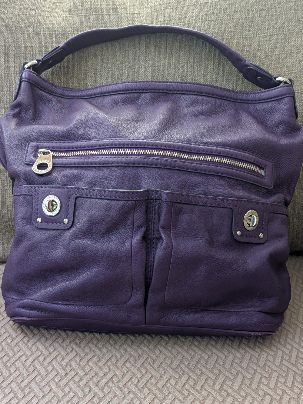 Marc Jacobs Purple Leather Shoulder Bag with COA
